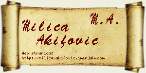 Milica Akifović vizit kartica